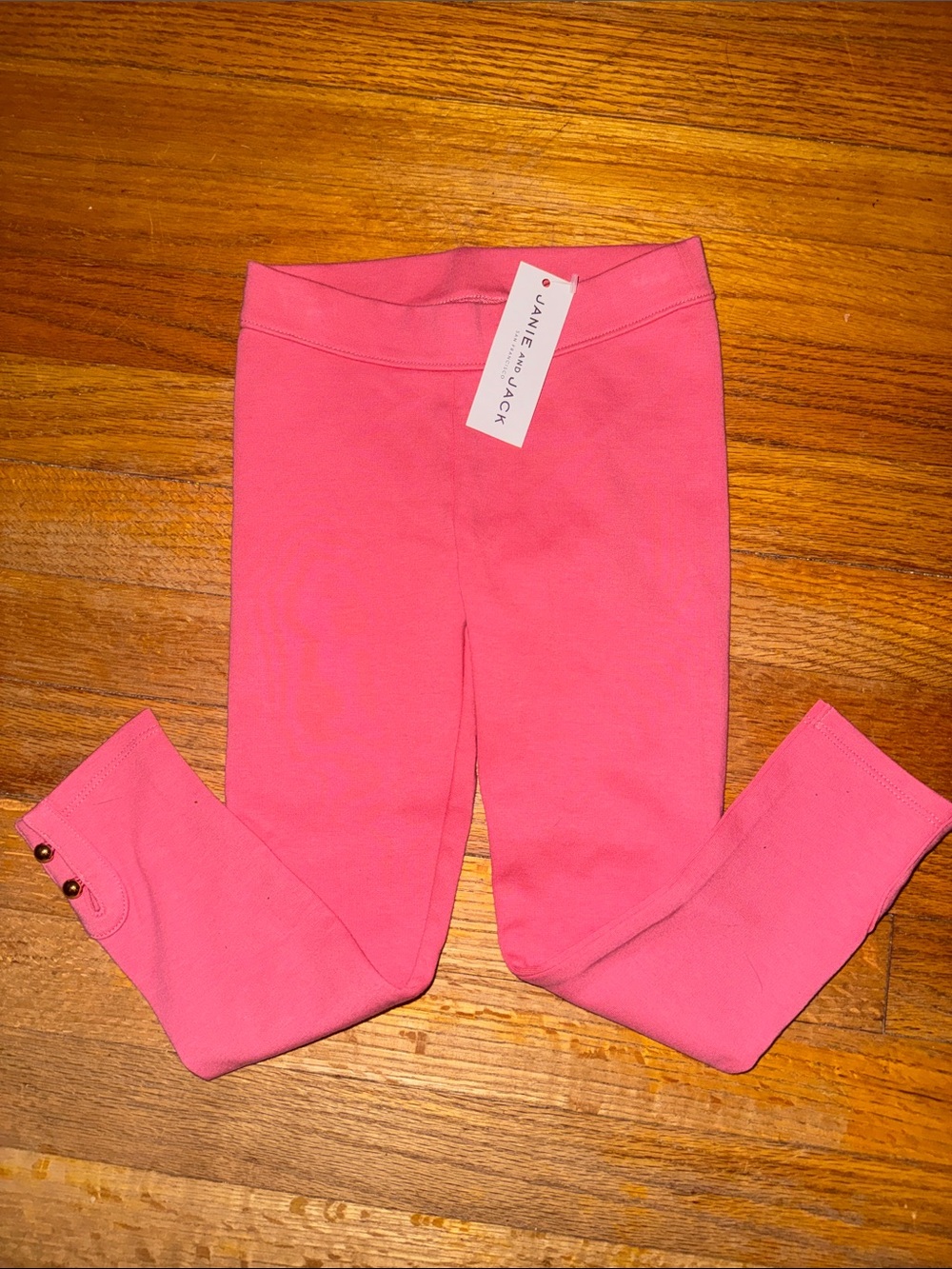 Janie and Jack Hot Pink Girls' Ankle Button Leggings / Pants